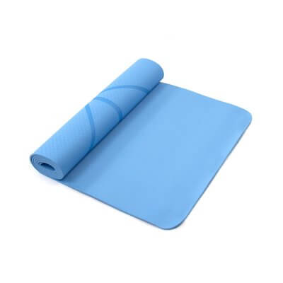Коврик для фитнеса TPE 183*61*0.6 c рисунком (голубой)-1